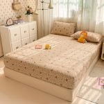 Warm Beige Mini Floral Fitted Bedding Set