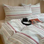 Red Blue Heritage Stripe Fitted Bedding Set