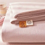 Rose White Pinstripe Folded Sheet Set