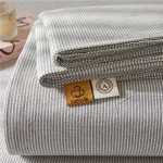 Charcoal White Pinstripe Folded Sheet Set