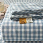 Sky Blue Gingham Folded Sheet Set
