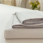 Sand White Pinstripe Folded Sheet Set