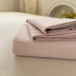 Blush White Pinstripe Folded Sheet Set