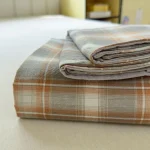 Rust Grey Windowpane Plaid Sheet Set
