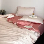 Rose Ivory Smooth Two Tone Bedding Set