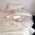 Blush Ivory Smooth Two Tone Bedding Set