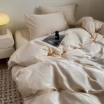 Champagne Ivory Smooth Two Tone Bedding Set