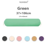 Fresh Green Drawstring Bolster Pillow Cover